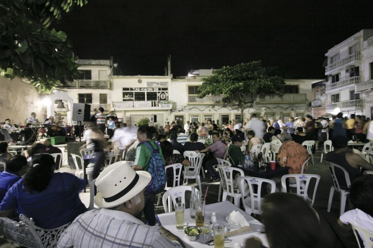 A music and dance event on the Plazuela square in Veracruz, Mexico.