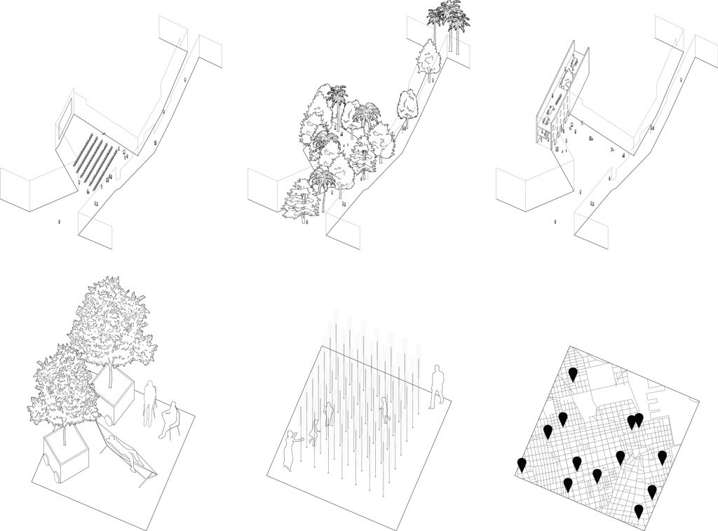 Scenarios for the Plazuela square_drawings